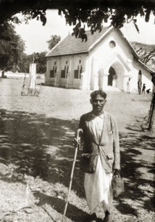 A Methodist evangelist at Chikmagalur Church. Full-length portrait of Mr S. Peter, a Methodist