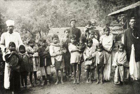 Methodist evangelists at 'Doopadcool Estate'. Two Methodist evangelists, Isaac Maistry (far left)