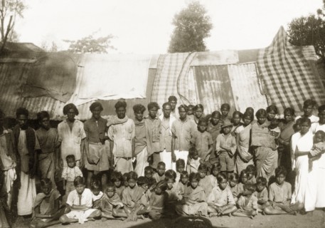 Tea estate workers and their families. A Christian congregation of plantation workers and their