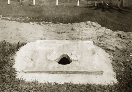 Basic toilet at Keningau Health Centre. Temporary toilet at Keningau Health Centre. Health officers