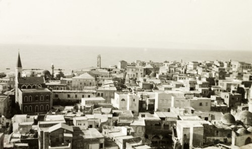 The old city of Acre. View across the old port city of Acre, looking out over the Bay of Acre.