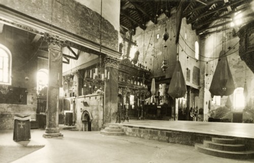 Church of the Nativity, Bethlehem. Interior shot of the Church of the Nativity. Bethlehem, British