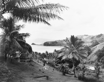 Sea view from Matakunia. View across a valley looking towards Natewa Bay, taken from the hills