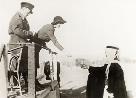 At a camel race in Be'er Sheva. The wife of William Ryder McGeagh, District Commissioner in