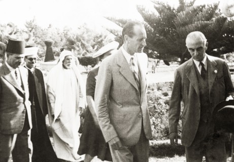 Sir Harold MacMichael and William McGeagh. Sir Harold MacMichael (far right), High Commissioner of