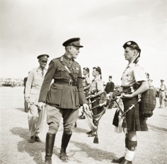 Lord Gort inspects the Royal Scots Dragoon Guards. Lord Gort, the newly appointed High Commissioner