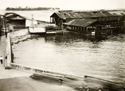 Limon harbour, circa 1931. View of the harbour and pier at Limon. Limon, Costa Rica, circa 1931.
