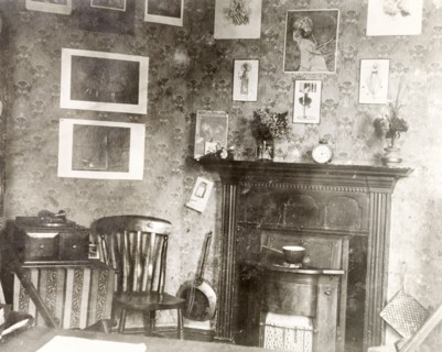 Study room at Eastbourne College. Interior of a senior study room in the boy's boarding house at