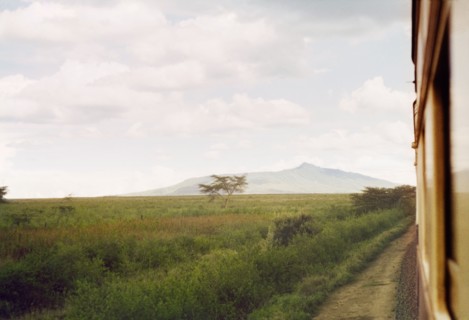 Crossing the Kenya highlands. View of the Kenyan highlands, taken from a Uganda Railways train
