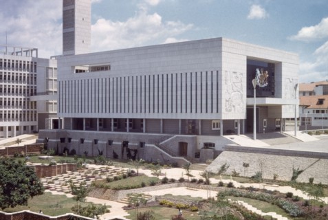 The Legislative Council building, Kampala. The new Legislative Council building in Kampala, a