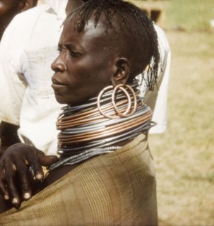 Portrait of a Pian woman. Close-up, profile shot of a Pian woman at the Nabilatuk County Show. A