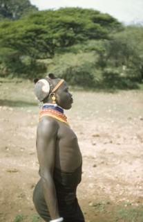 Portrait of a Suk porter. Profile portrait of a Suk (Pokot) porter working with a British forestry