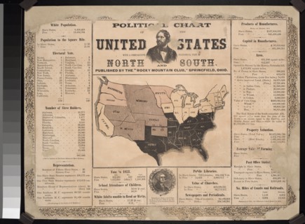 Political chart of the United States 1856. Created by Rocky Mountain Club, publisher