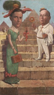 Caricature of George Ade and Orson Collins Wells 1912. Created by Schmedtgen, William Herman,