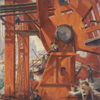 Erecting the Lake Shore Drive bridge. circa 1936. Created by Chase, Richard A., 1892-1985