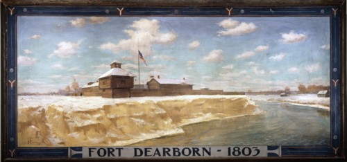 Fort Dearborn, 1803.  Created by Cameron, Edgar Spier, 1862-1944