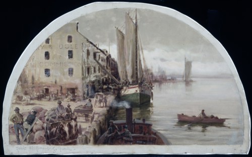 The First Grain Elevator in Chicago, 1838.  Created by Earle, Lawrence Carmichael, 1845-1921