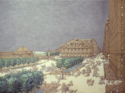 Michigan Avenue looking toward the South, 1907.  Created by Bagge, Chris U.