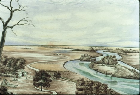 Tavern on the Illinois River, 1842.  Created by Ainslie, Henry Francis