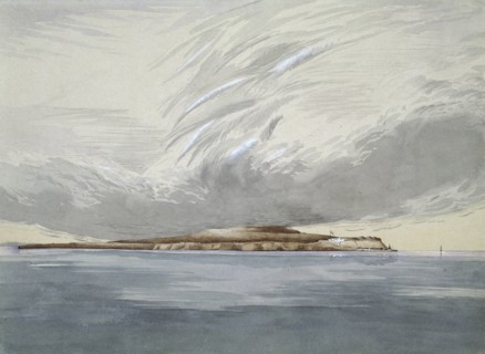 Fort and Island of Mackinaw, 1842.  Created by Ainslie, Henry Francis