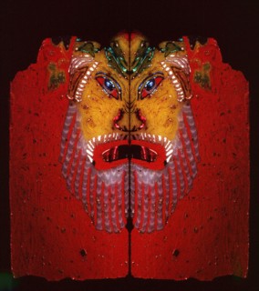 Glass fragment, depicting the satyr Seilenos