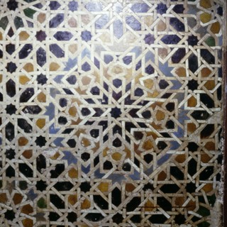 Geometric tile mosaic from the now destroyed madrasa founded by the Ziyanid sultan Abu Tashfin at Tlemcen