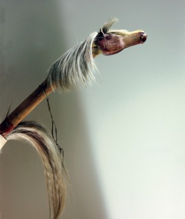Horse effigy used as War Medicine to gain success on horse raiding expeditions, when they were taken into combat strapped on the back of a visionary