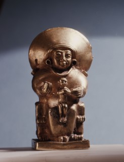 A pendant in the form of a seated goddess, probably representing the Sun Goddess of Arinna,Queen of the Land of Hatti, Queen of Heaven and Earth