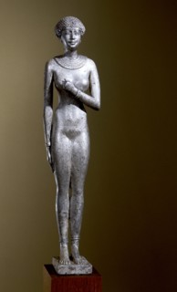 Statuette of a woman with the cartouche of Necho II embossed on the upper arms