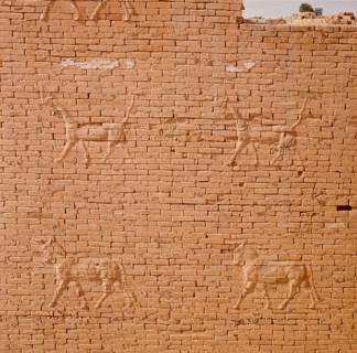 The gates of Ishtar at Babylon which were constructed during the time of Nebuchadnezzar II