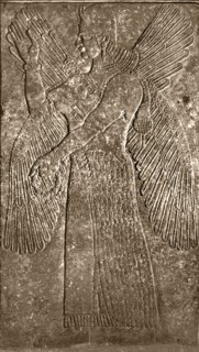 Human headed, winged protective spirit
