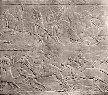 Stone relief from the palace of Ashurbanipal