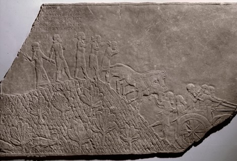 The capture of the king of the Elamites Khumban   Khaltash III following the battle at the river Idid