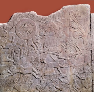 Stone relief from the palace of Ashurbanipal