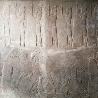 Stone relief from the palace of Ashurbanipal