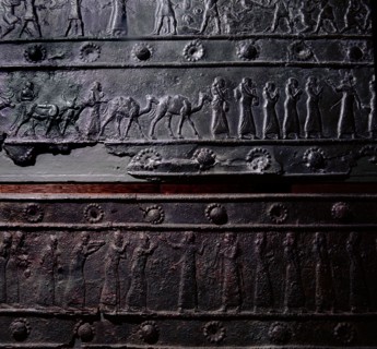 The wooden gates of Shalmaneser III with bands of relief decoration in bronze