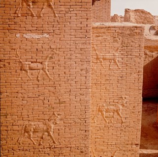 The gates of Ishtar at Babylon which were constructed during the time of Nebuchadnezzar II