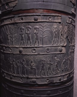 The wooden gates of Shalmaneser III with bands of relief decoration in bronze