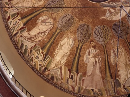 Detail of mosaic in the dome of the church of St