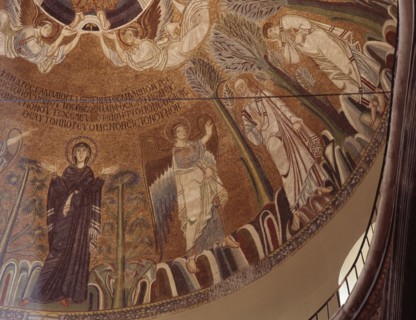 Detail of mosaic in the dome of the church of St