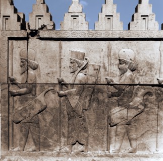 Bas relief on the main staircase of the Apadana palace