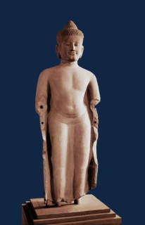Statue of Buddha with transparent garments
