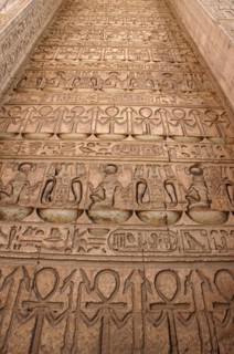 Hieroglyphs decorating the interior of the 10th Pylon which served as the southern entrance to the Precinct of Amun