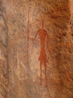 Rock painting of a human