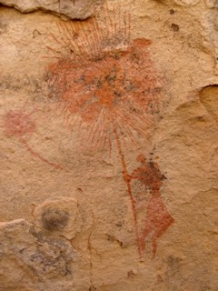 Rock painting of a human