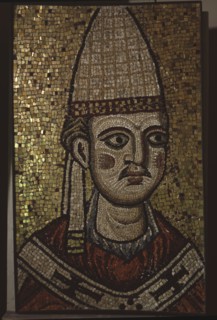 A fragment of a mosaic from the apse of Ecclesia Romana the first basilica of St Peter in the Vatican commissioned by Pope Innocent III (1198   1216)