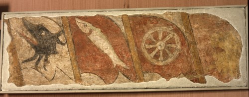 Banners of the districts (rione) of central Rome, from the facade of Palazzo Senatorio