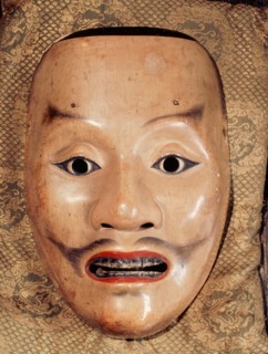 Noh mask representing a samurai