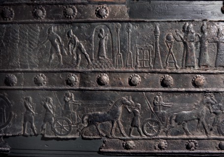 The wooden gates of Shalmaneser III with bands of relief decoration in bronze
