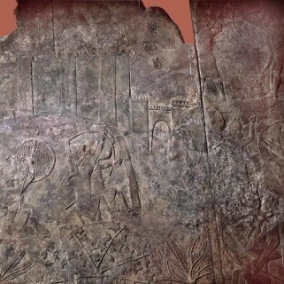 Relief depicting Sennacherib attacking a walled city (thought by some to be Jerusalem)